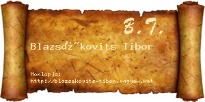 Blazsékovits Tibor névjegykártya